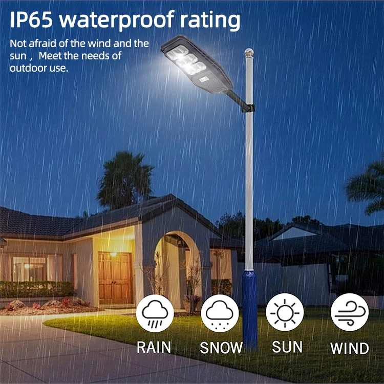 Hinergy Ip65 Lampara Solar Motion Sensor Lamp 100w 200w 300w Outdoor ABS Led Solar Street Light