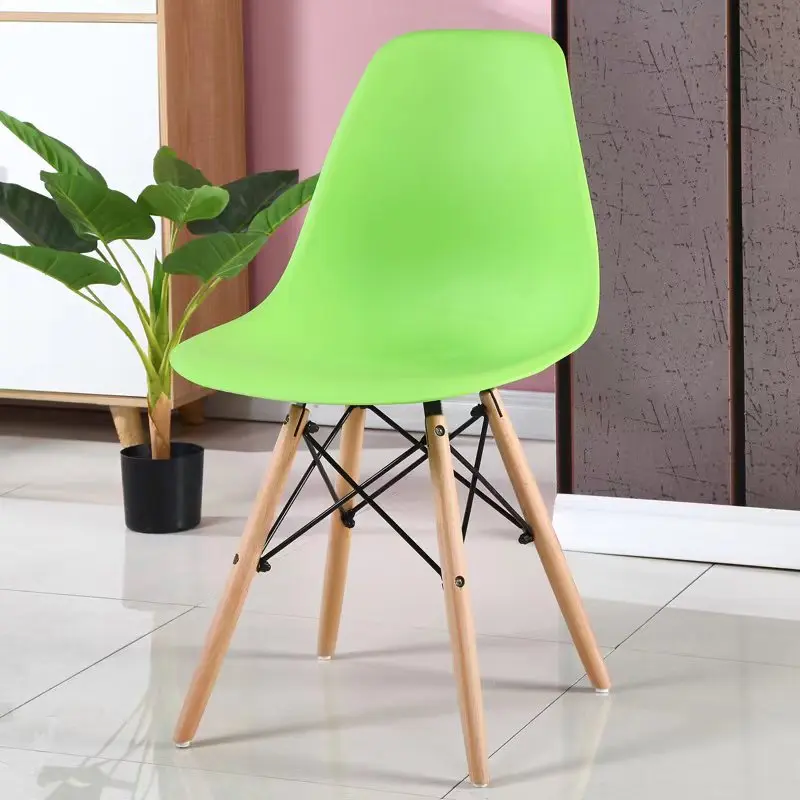 Hot sale wholesale custom wooden outdoor designer plastic dining chair with wood legs