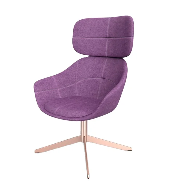 
England UK Designer High Back Metal Cross Base Hotel Commercial Lounge Chair 