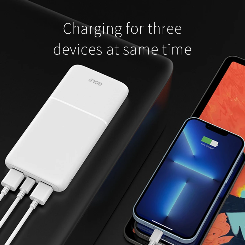 GOLF Wholesale Phone Charging Accessories High Capacity Lithium Cellphone Charging Case Mini Size Factory Power Bank 10000mah