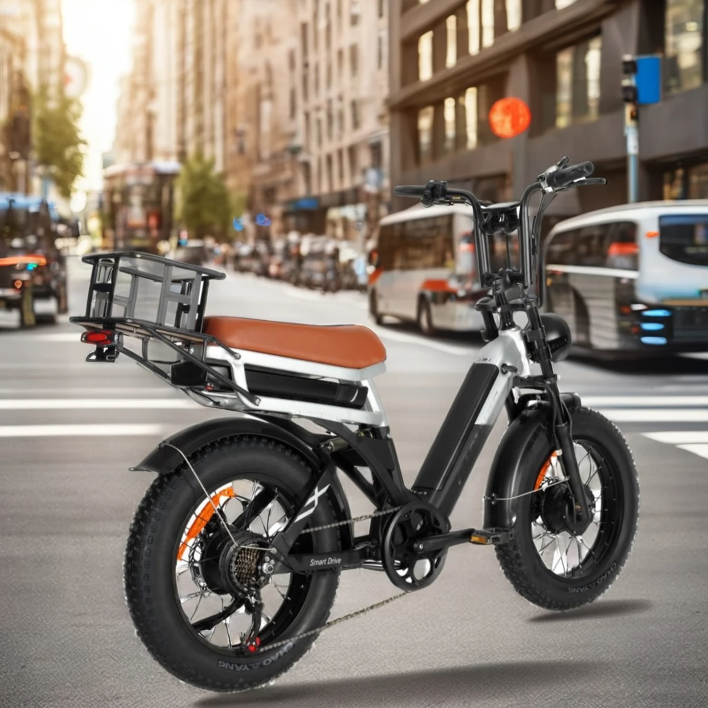 2024 K7 48V 750W 30.5Ah Long Range Cargo Hybrid Moped Electric Bike 2 Wheels Food Delivery Lithium Battery Power Supply