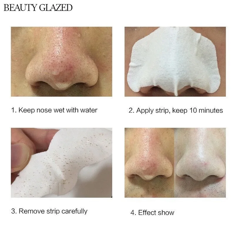 Beauty Glazed Deep Cleansing Purifying Peel Off Black Mud Facial Mask Remove Blackhead Nose Strip Acne Remover Black Mask