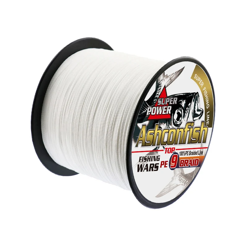 ashconfish 100% PE 15colours most round high density 9 strands braided fishing line 100 meter for carp saltwater fishing