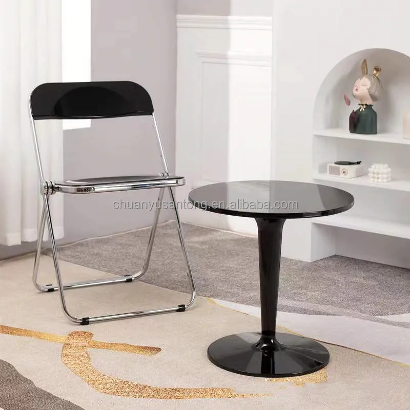 Acrylic Crystal coffee table Creative Transparent Plastic Round Office Desk Living Dining Room Small Coffee Table