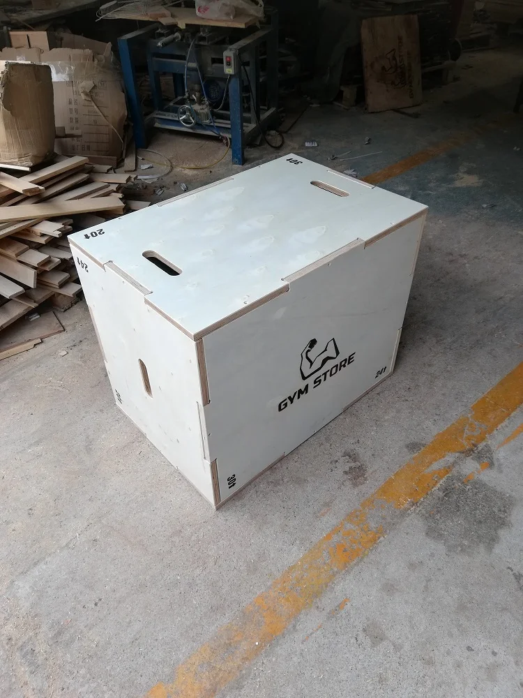 Firm 20*24*30 Inches Custom logo Fitness Sturdy Wooden Plyometrics Exercise Gym Workout 3 in 1 Wood Plyo Box for Jump Training