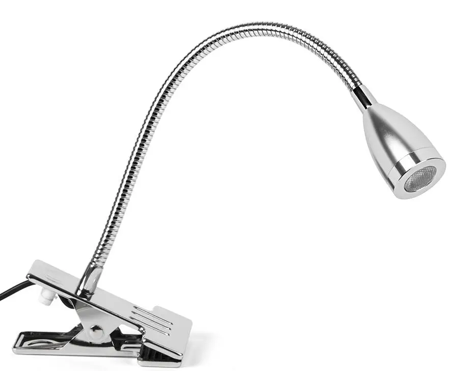 Savia flexible gooseneck reading lamp LED aluminium study table light headboard adjustable reading lights desk lamp with clip