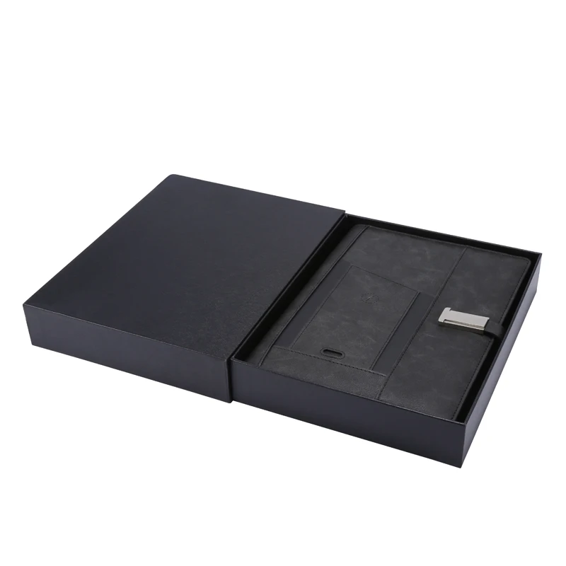 Lork New Year Corporate Gift Notebook  Powerbank with USB flash Drive Phone Pocket A5 Digital Planner Diary