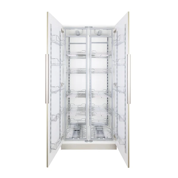 High kitchen cabinet with two sides  storage basket storage basket smooth guide rail pull basket Custom kitchen organizer