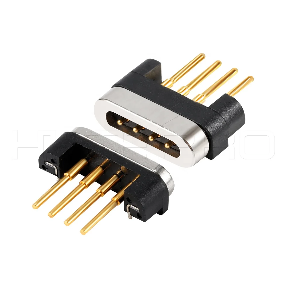 Anti reverse 4pin spring magnetic battery charger cable male female connectors