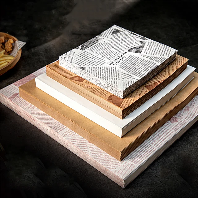 Wholesale Customized oil proof Wrap Paper Hamburger Sandwich paper Greaseproof Deli Wrapping Wax Paper