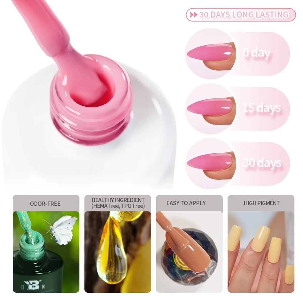 BOZLIN 15ml 3000 Colors Non Toxic Semi Permanent Soak Off UV Nail Varnish Gel Nail Polish for DIY Manicure