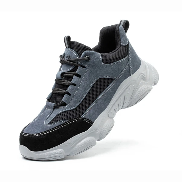 Лидер продаж Спортивная стильная замшевая дышащая нескользящая обувь для защиты от проколов легкая защитная промышленного использования мужчин и женщин