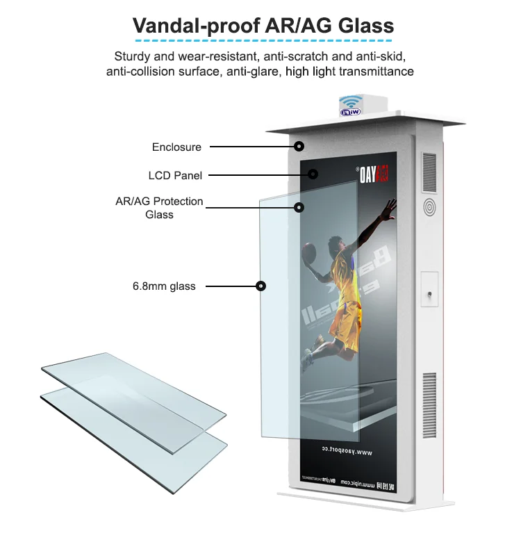 55 Inch Outdoor Digital Signage Advertising Kiosk LCD Advertising Digital Signage and Displays