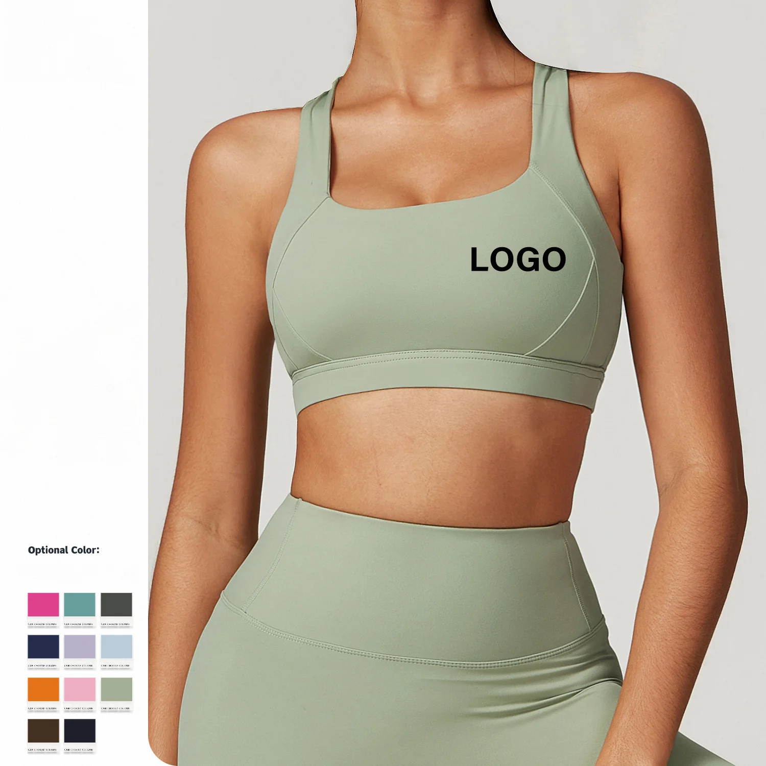 Sport Bra Custom Logo 78% Nylon 22% Spandex Sexy Sport Tops Outdoor Running Workout Fitness Yoga Bra