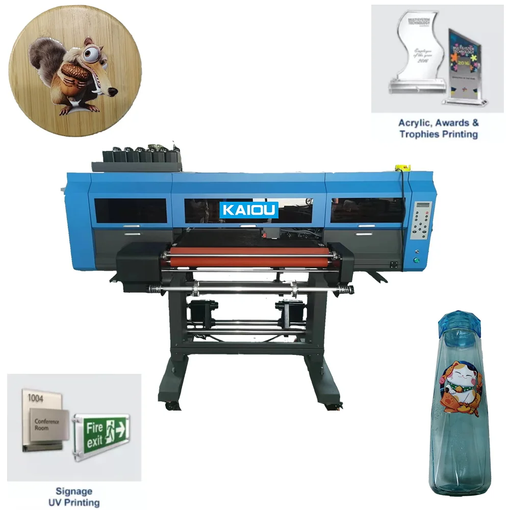 60cm Varnish Roll to Roll Sticker Printing Machine uv dtf printer with laminator 2 in 1