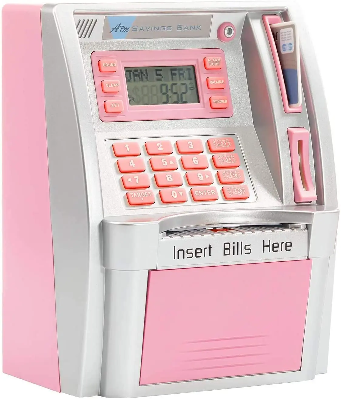 2022 Upgraded ATM Savings Piggy Money Bank for Real Money for Kids Adults with Debit Card,Password Login,Coin Recognition