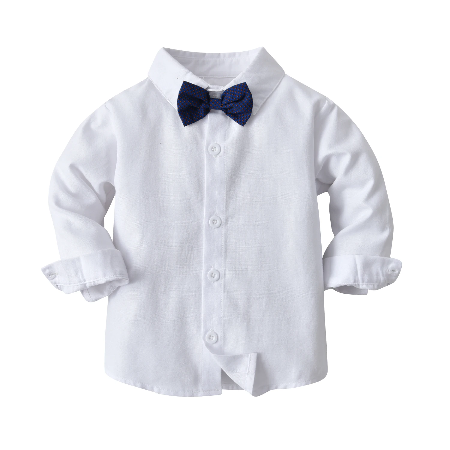 New long sleeve single breasted shirts tops bow tie pants vest 3pcs gentleman boys clothing sets