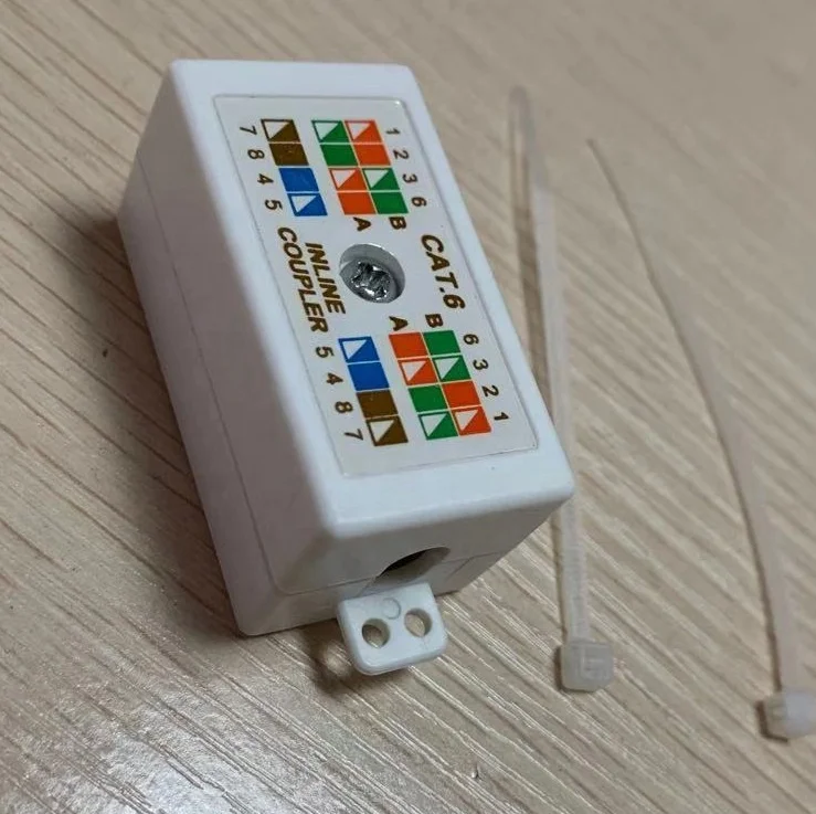 RJ45 кошка 6E Gigabit встроенный Punchdown крона муфта Столярный для Cat6e кабеля Ethernet (белый)