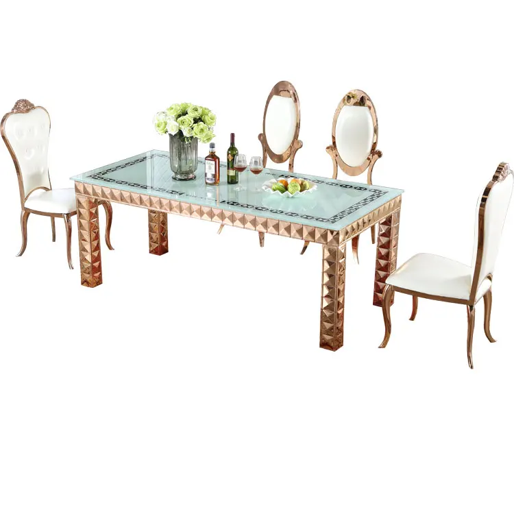 
High grade Mirror glass /tempered glass stainless steel base wedding table 
