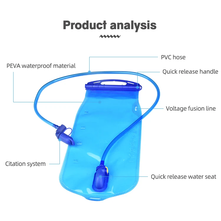 BESTOP New Product PEVA Outdoor Sport 1L 2L 3L Drinking Water Bladder Hydration Pack Bag Bottle