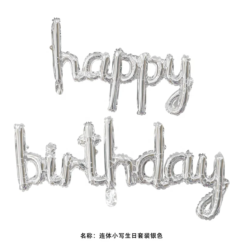 Фольгированные воздушные шары с надписью «Happy Birthday»