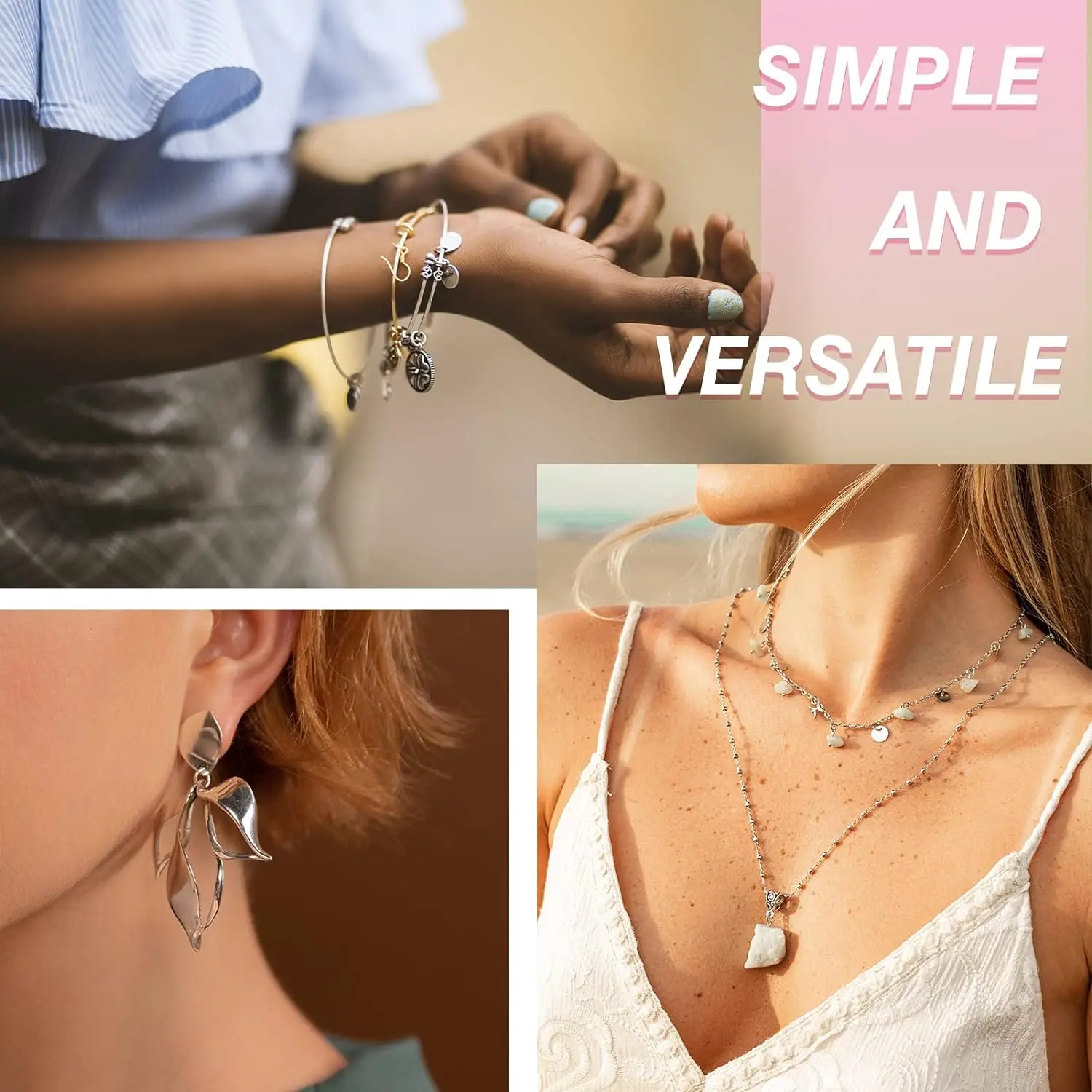 2300pcs Silver Jump Rings for Jewelry Making Open Jump Rings 3mm 4mm 5mm 6mm 7mm 8mm 10mm Jewelry Making Supplies