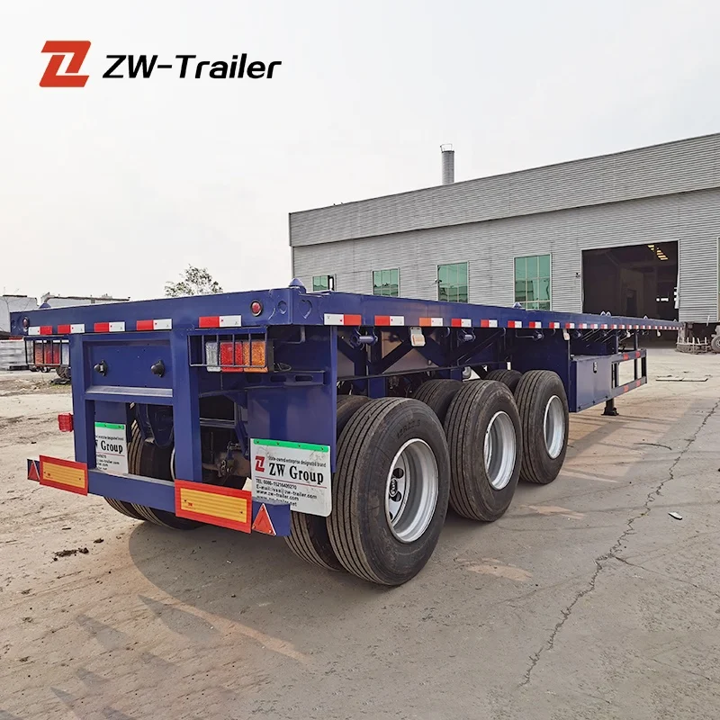 ZW trailer  quality 40ft tri-axle container skeleton semitrailer in truck semi trailer