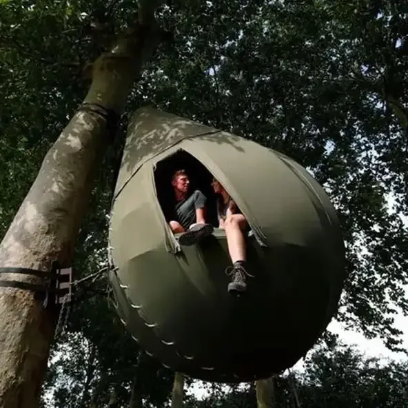 Outdoor Aluminum Frame Hanging Tent Durable PVC Fabric Pent House Geodesic Dome Tent for Wedding & Event for Camping