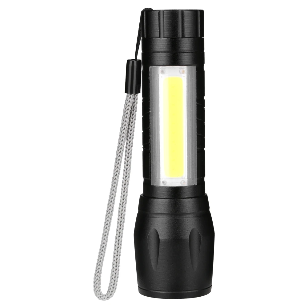 Portable LED Flashlight COB+XPE Tactical Torch Zoomable Focus Flashlights 3 Modes Waterproof Work Light Emergency Lanterna