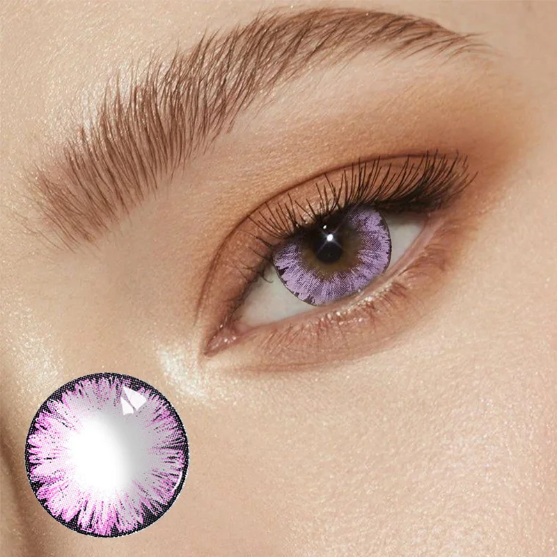 FU NICOLE  Collection colorful cosmetic Pink color contact lens
