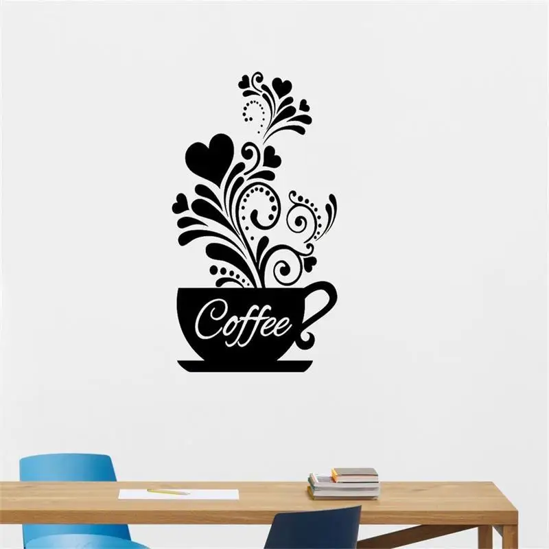 
Coffee cup creative carved wall stickers wall stickers home decorations 