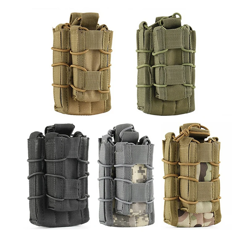 Factory custom Outdoor Tactical 556mm munition clip bag CS Hunting Kit Double Fanny pack Camouflage MOLLE vest near bag
