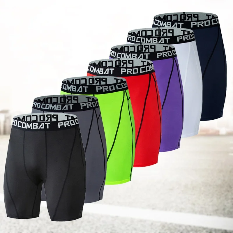 Custom Logo Four-Way Stretch Compression Shorts Breathable Running Quick Dry TIghts for Men