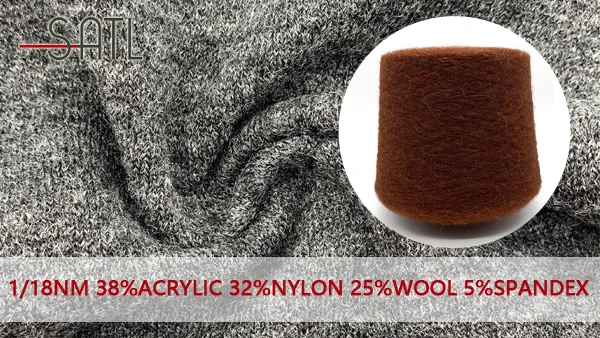 Wholesale 1/18nm 38% Acrylic 32% Nylon 25% Wool 5% Spandex Blended Organic Fancy Yarn For Knitting