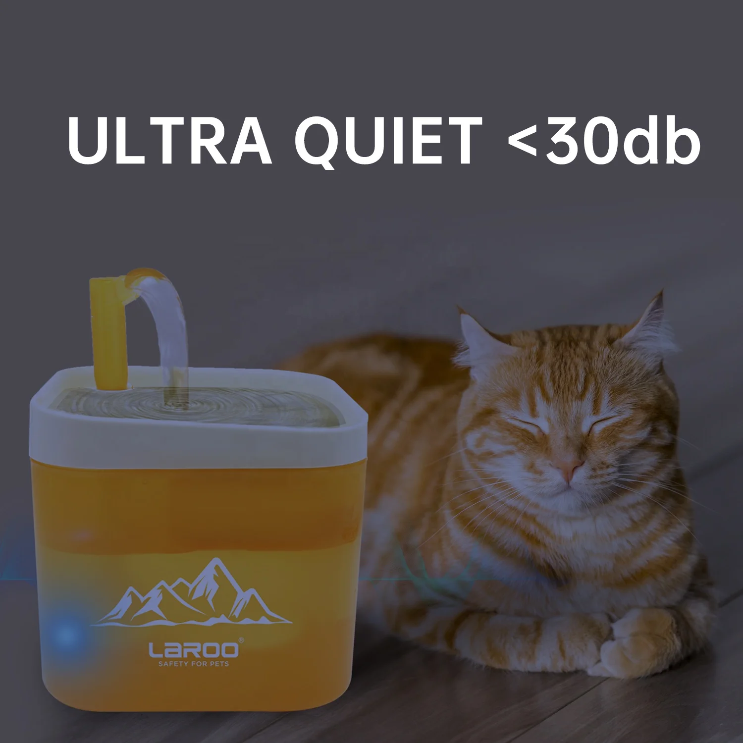 LaRoo Recharge 2L Dog Water Bowl Dispenser and Pet Dog Cat Automatic Water Fountain for Small to Medium Dogs Cats or Other Pets