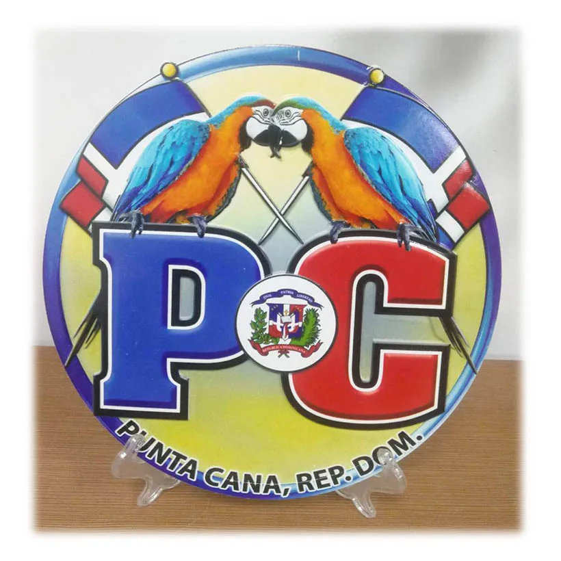 Resin Puerto Rico Souvenir round plate, Puerto Rico Tourist gifts