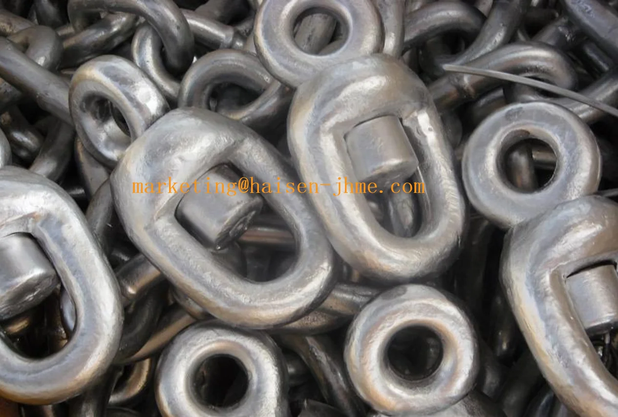 Excellent quality durable black bitumen paint anchor chain swivel shackle forerunner piece group for marine vessels and ships