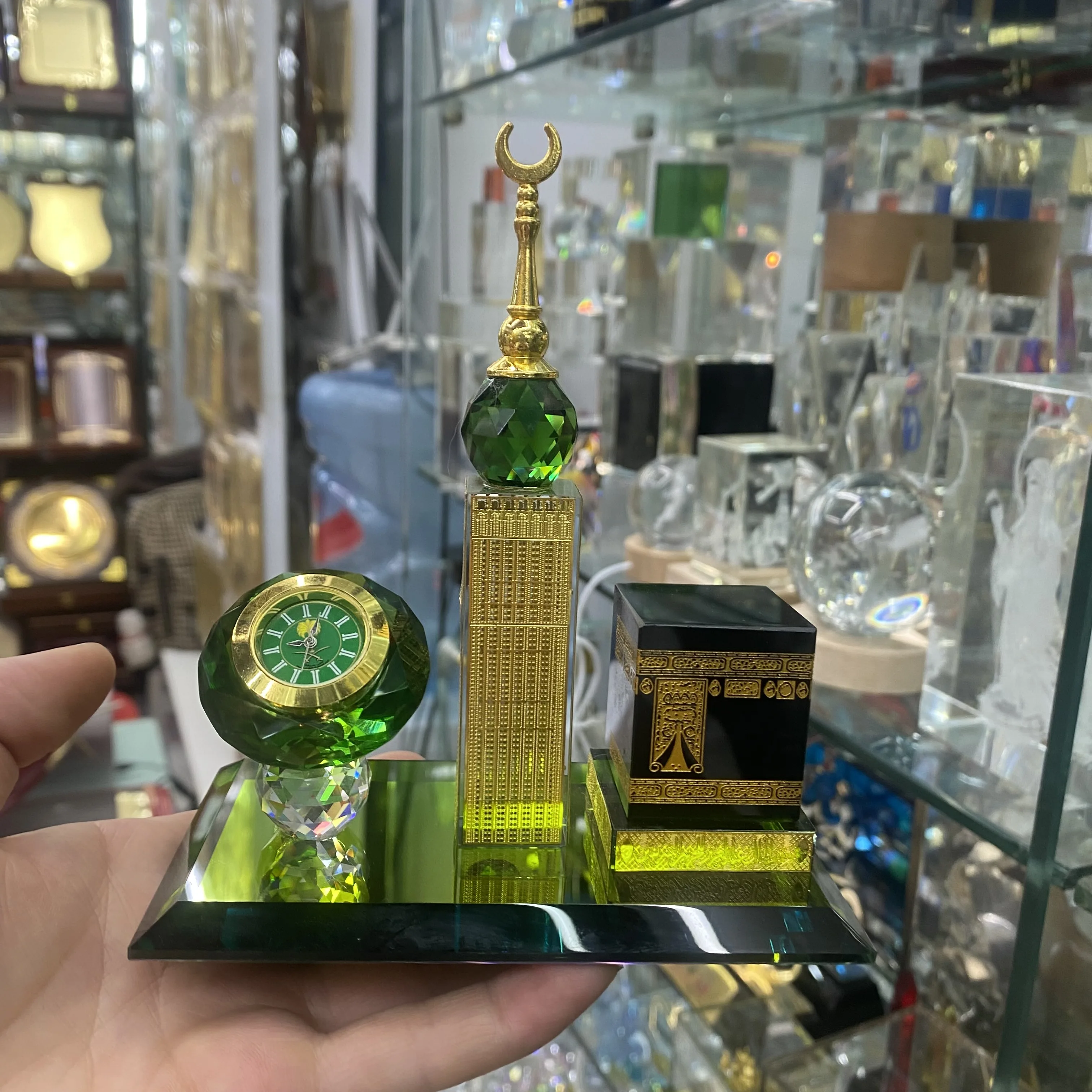 Кристалл Макка Мекка башня с часами Исламские мусульманские религиозные подарки