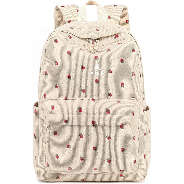 New Custom School Backpack for Teen Girls Bookbags Elementary High School Corduroy Laptop Bags Women Travel Daypacks Waterproof