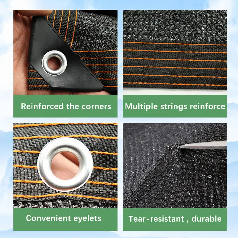 2024 New Design Rectangle HDPE Customized Size Waterproof Outdoor Sun Shades Sails Big Size Sunshade Sail Black Shading Net