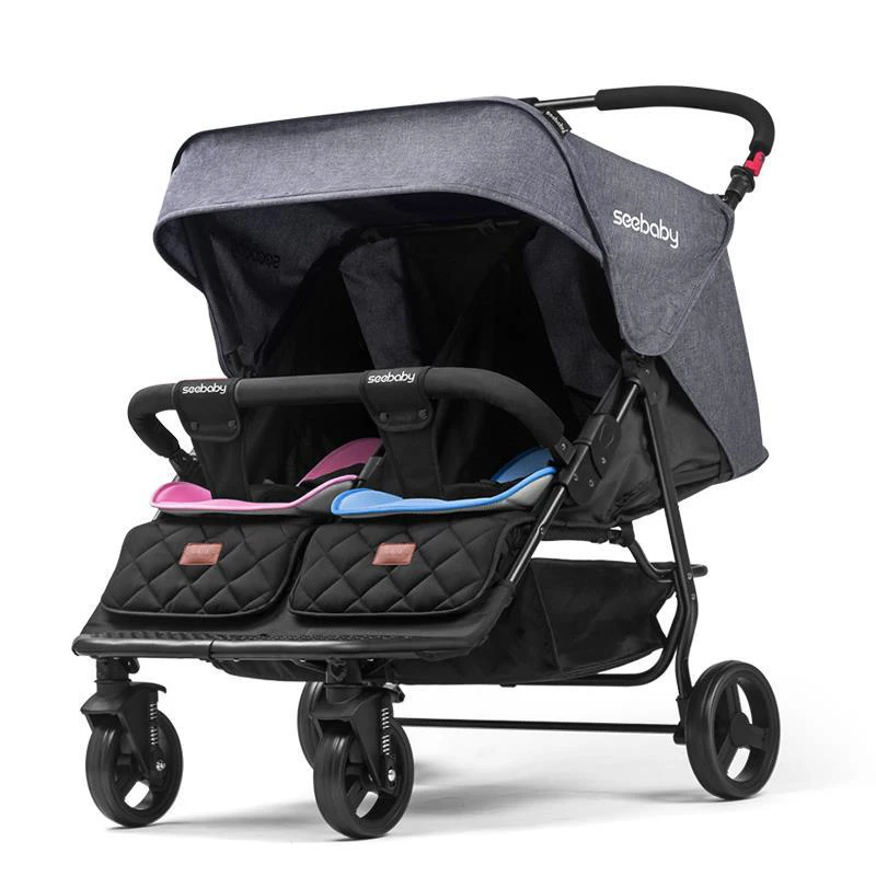 Portable Lightweight Twin Baby Stroller New Model 2-in-1 Buggy with Safe Sit Lie Feature Double Folding for Toddlers Newborns