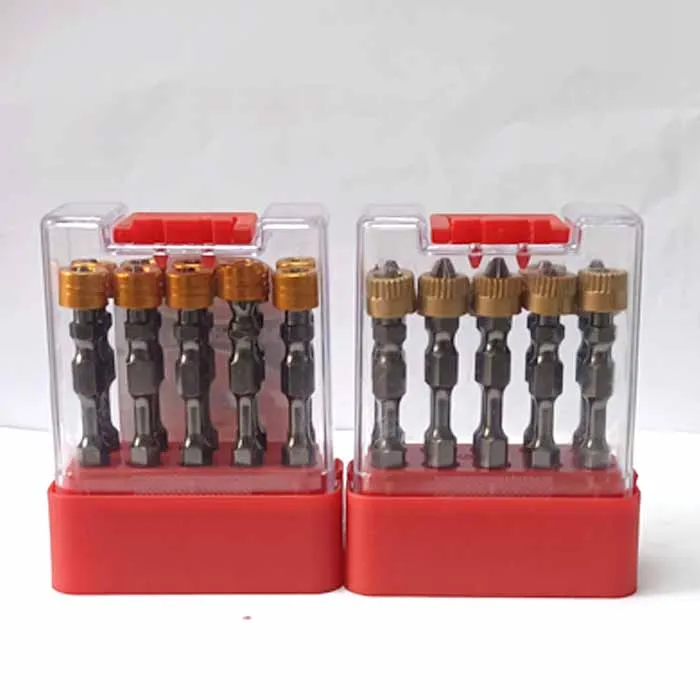 10Pcs PH2 head Magnetic screwdriver bit set Cross double non-slip 65mm length with screw