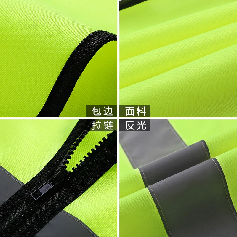 100%polyester Fluo Yellow Gelb Warnweste DIN ENISO 20471 Class 2 Reflective Warning Vest meet 89/686/EEC