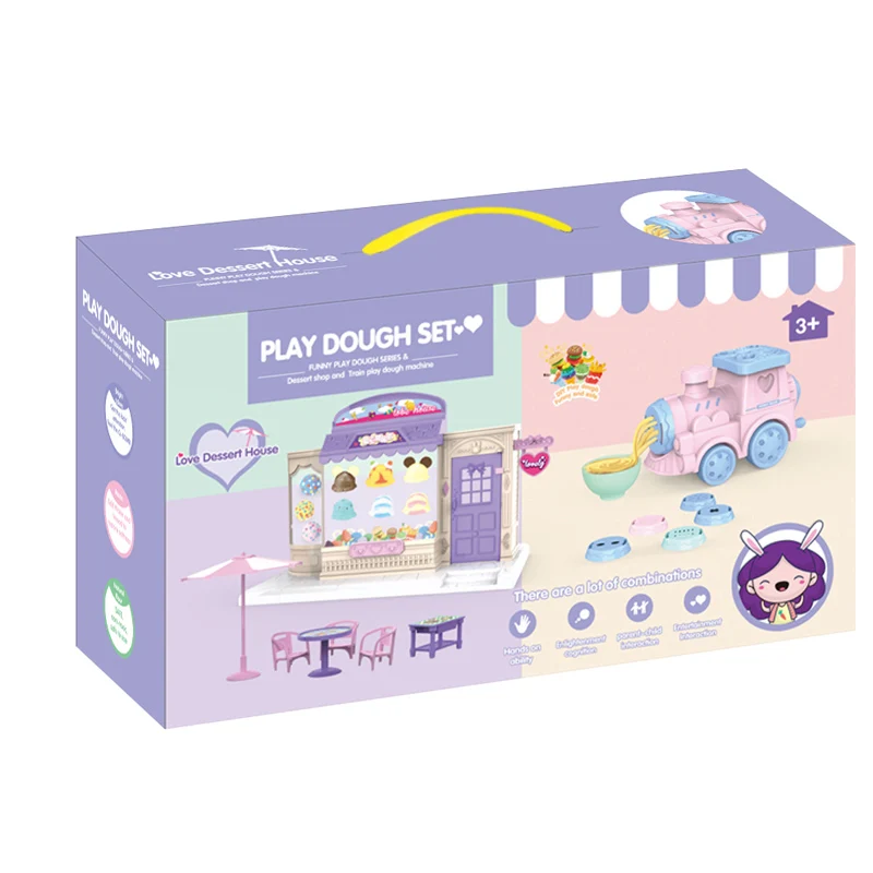 Educational DIY Plasticine Factory Eco-Friendly Little Train Color Mud Play Dough Machine Toys Playdough Toys