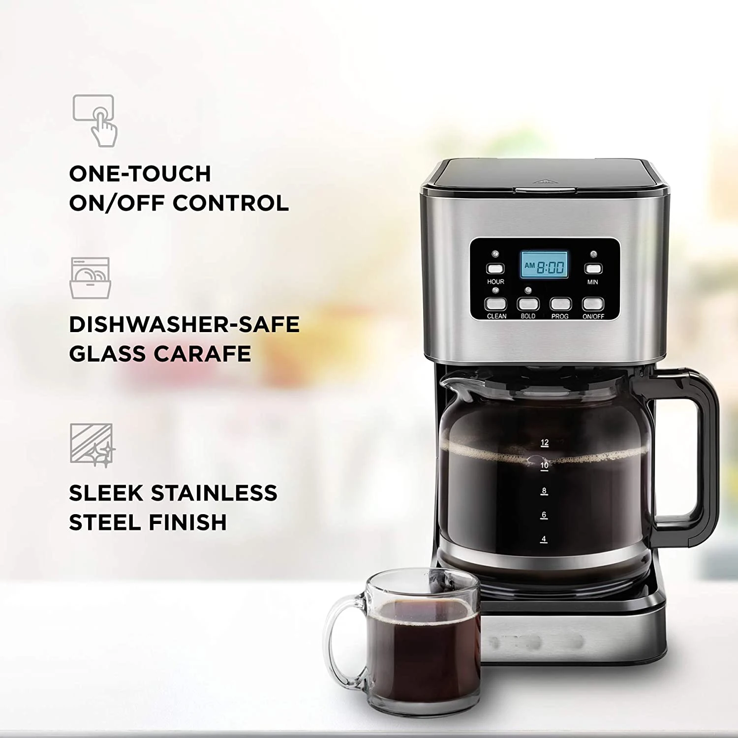 Hot sale electric 12 cups automatic programmable coffee maker machine