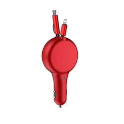 Автомобильное зарядное устройство с USB-кабелем, зарядное устройство для телефона с USB-кабелем типа C, быстрое автомобильное зарядное устройство PD + QC3.0