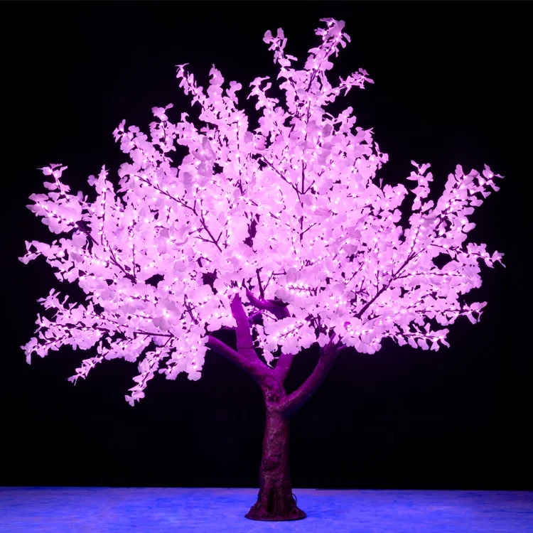 10FT Outdoor Garden Landscape Christmas Festive Decoration Artificial RGB Color Changing Ginkgo Large Led Tree