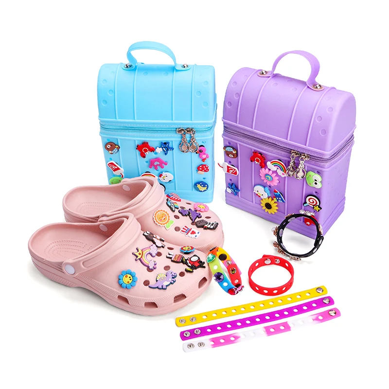 2022 Custom Logo Wholesale Design Handbag Tote Silicone Beach Insert Charms Accessories Bogg Bag Clog Croc Charms