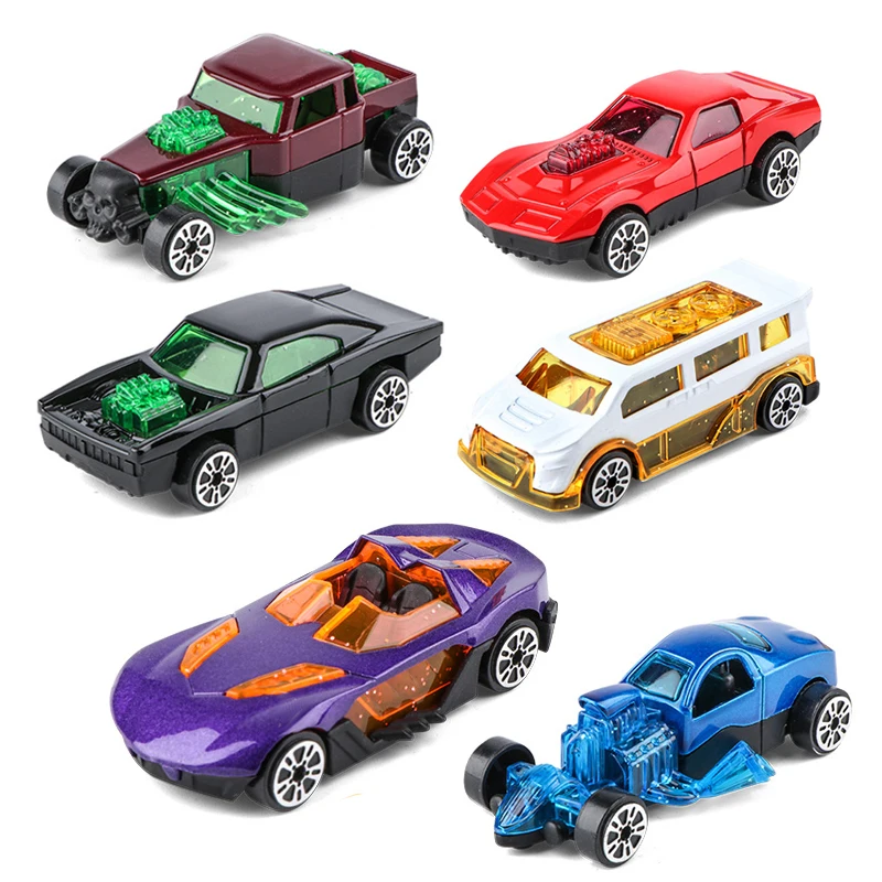 1/64 Wholesale Little Car for Promotion Diecast Return Drive Door Station Wagon Printed Pattern Kids Alloy Set Toys