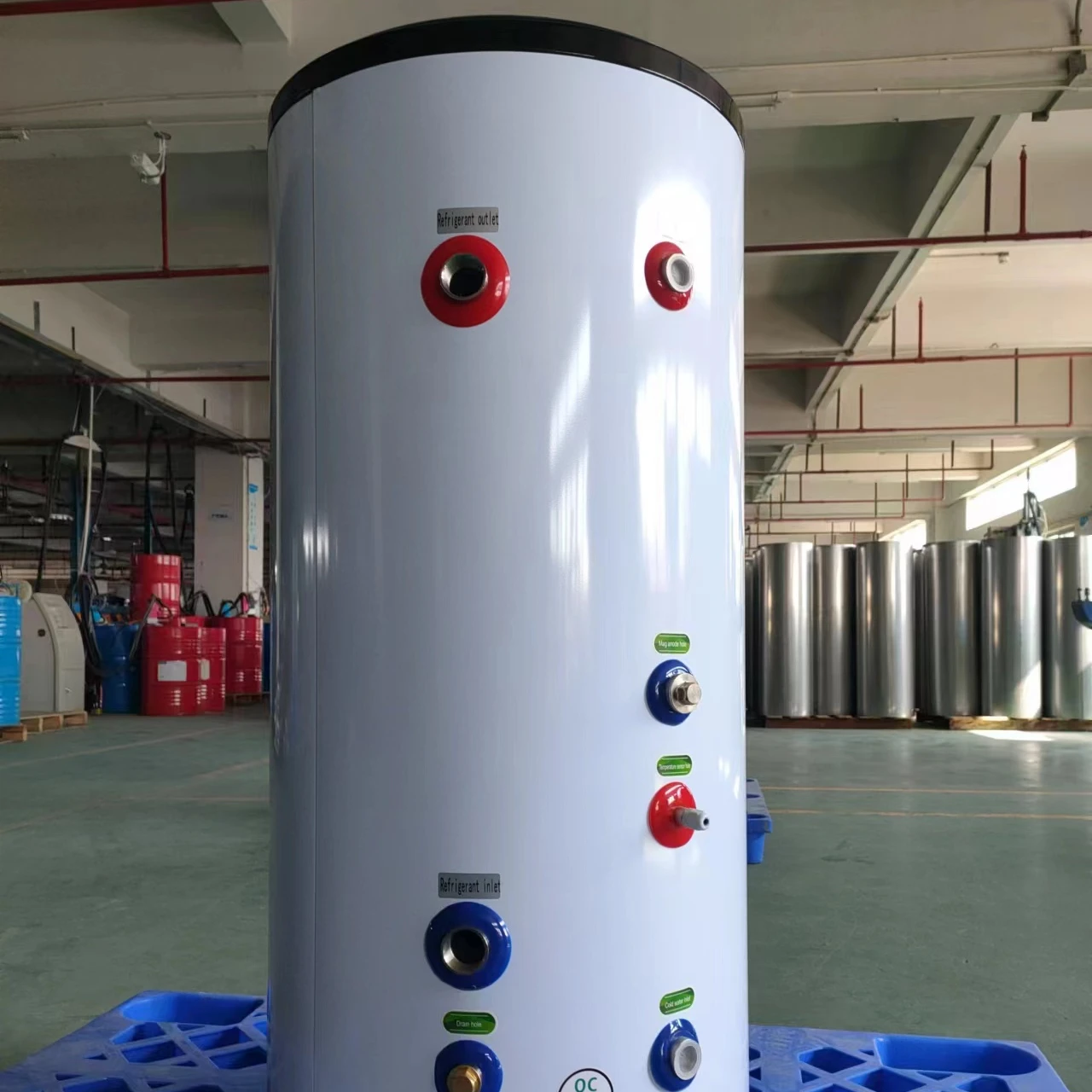 Заводская цена, буферный бак из нержавеющей стали, воздушный источник, тепловой насос, резервуар для воды, буферный бак для водонагревателя